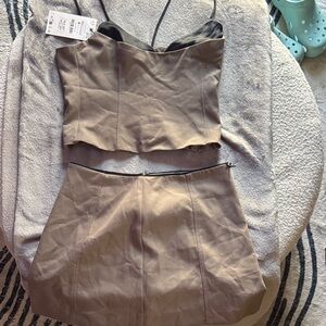Zara Tan Mini Skirt